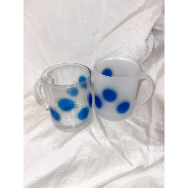 Big blur dot glass mug (blue/gloss)