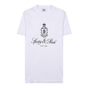 스포티앤리치 밴덤 로고 반팔 티셔츠 VENDOME T SHIRT WHITE NAVY