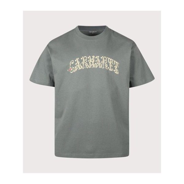 26SS 칼하트 WIP 숏슬리브 모노그램 티셔츠 I036212 3GDXX VELVET GREEN DOM