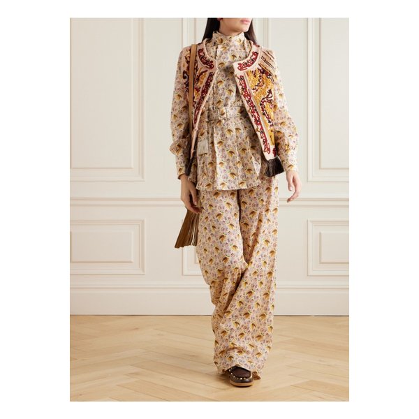 프린지 자수 울 베스트 베이지 1647597350357404