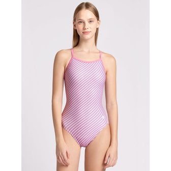 애디블 Sweet stripe X-back pink pastel