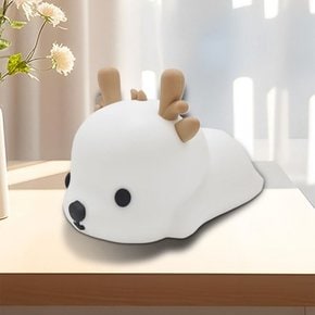 화이트 사슴 실리콘 무드등