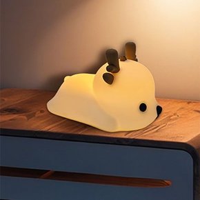 화이트 사슴 실리콘 무드등