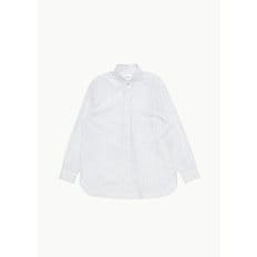 샵아모멘토 크리스타세야 25SS Handmade Fringed Mao Collar Shirt, White With Blue Stripe