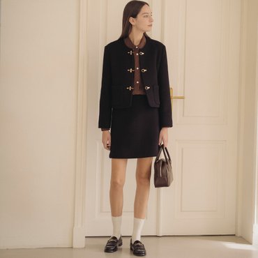 노운베러 Berkeley wool mini skirt_Black