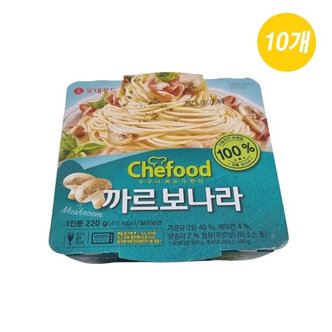  간편조리 양송이 베이컨 담백 크림 쉐푸드까르보나라 스파게티 220g 10개