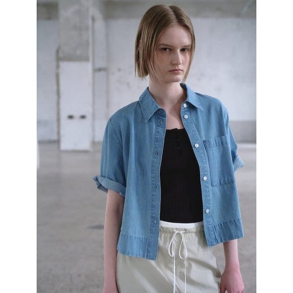 Crop Shirts Blouse  Denim (KE6360M03P)