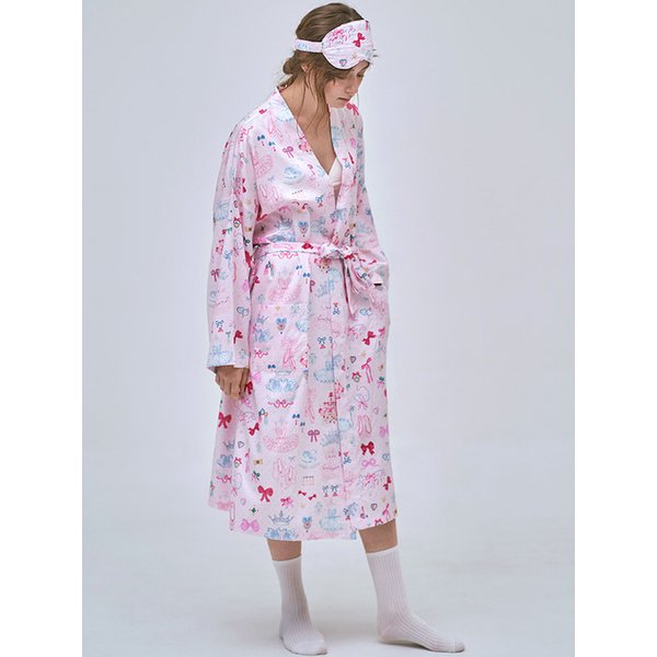 더 로브 로맨틱 발레리나 패턴 여성 가운