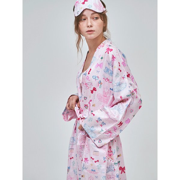 더 로브 로맨틱 발레리나 패턴 여성 가운