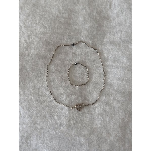 14k Black diamond ring