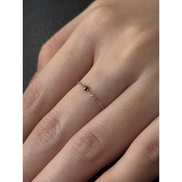 14k Black diamond ring