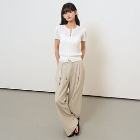 WOMAN 펀칭 스캘럽 하프 가디건 [WHITE] / GF2LKC535