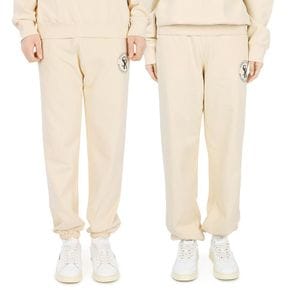 23 S/S 스포티앤리치 공용 스웨드 조거 팬츠(크림/블랙) S&R SWEATPANT CREAM/BLACK 54759664