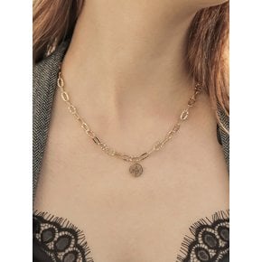 Kyra Oval Round Silver Necklace