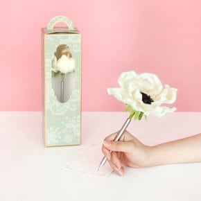 화이트 러블리 아네모네 플라워펜 - white lovely anemone flower pen