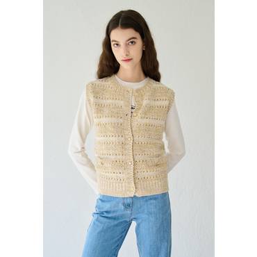 BCBG 스트라이프 니트 베스트 B3M3K504