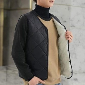 신세계라이브쇼핑 [옷자락] 남성 겨울 따뜻한 기모 안감 퀼팅 패딩 조끼 베스트