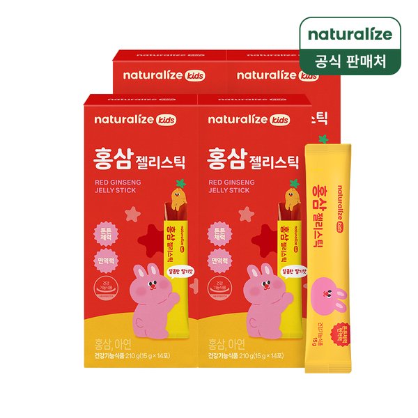 홍삼 젤리스틱 젤리스틱 14포 4박스 / 달콤한딸기맛
