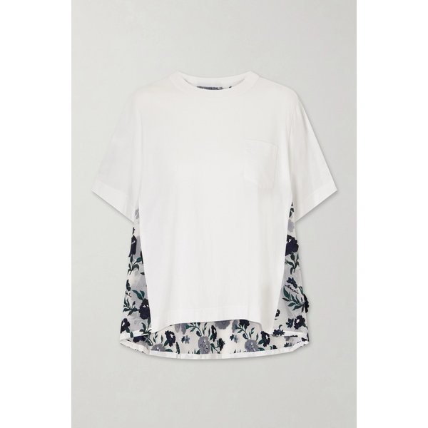 자수 아플리케 코튼 저지 메쉬 티셔츠 화이트 46376663163025257