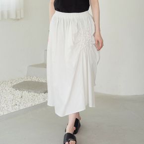 유니 플라워 셔링 스커트_P423379515