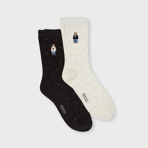 [2PACK]Steve Dot Socks  WHAYG1121A