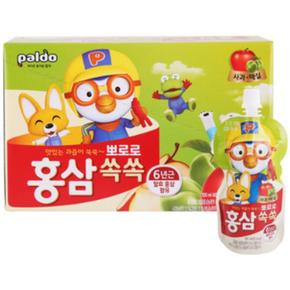 유로메디 팔도 뽀로로 홍삼쏙쏙 사과매실 100ml x 10포 어린이 키즈홍삼