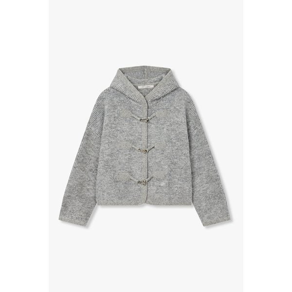 루프 디테일 후드 니트 가디건 7125450106172