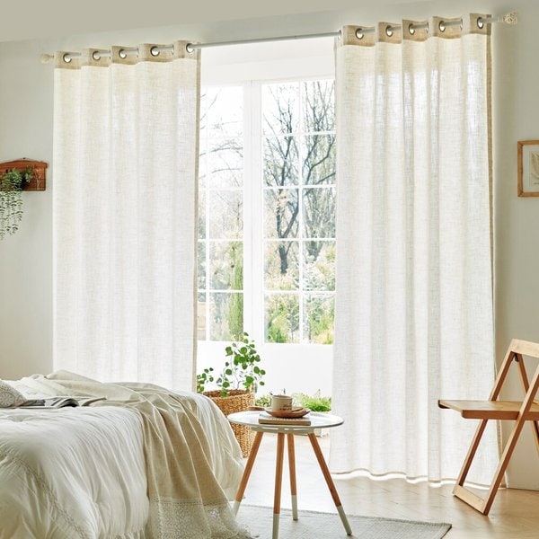 네츄럴 에코 광목 무지 린넨 가리개 커튼 중창형