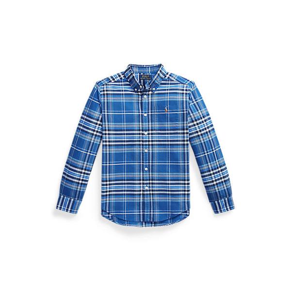 폴로 키즈 남아 8-18세 플래드 코튼 옥스포드 셔츠(CWPOWOVY6820650400)