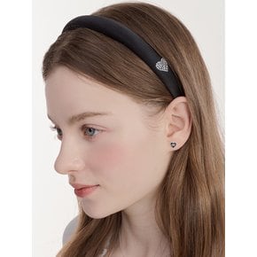 double heart cubic hairband_black