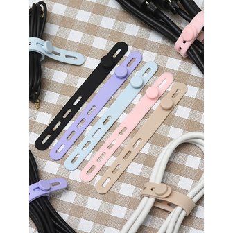BRISKSTYLE 다용도 실리콘 케이블 타이 전선 정리 고정 홀더