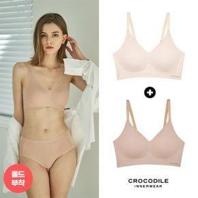 [크로커다일]뉴 라이크라 쉘론 몰드부착 스트랍 감탄브라 1+1 CDWBR4M0607_A