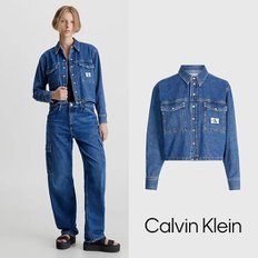 Calvin Klein 캘빈클라인 크롭 셔츠 긴팔 데님 자켓