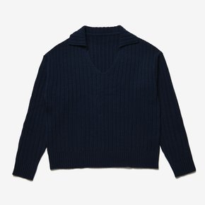 [21FW] WIDE COLLAR KNIT - NAVY