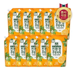 엘지생활건강 퐁퐁 친환경 주방세제 오렌지 1.2L x 10개