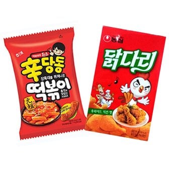  해태 신당동떡볶이 110g 6입+농심 닭다리후라이드 66g 5입 (떡볶이앤치킨)