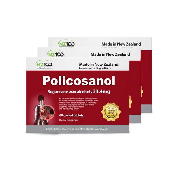 뉴질랜드 NZ100 Policosanol 폴리코사놀 33.4mg 60정 3개