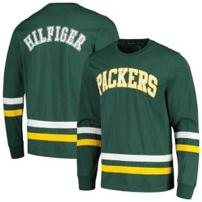 4807013 Tommy Hilfiger Mens Green/Gold Green Bay Packers Nolan Long Sleeve T-Shirt