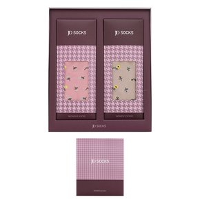 고급 코마사 면 여성 숙녀 중목 양말 2족 선물 세트 JYWOA963