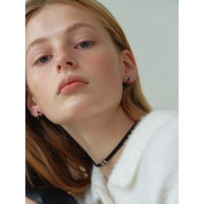 Cubic Ribbon Leather Choker