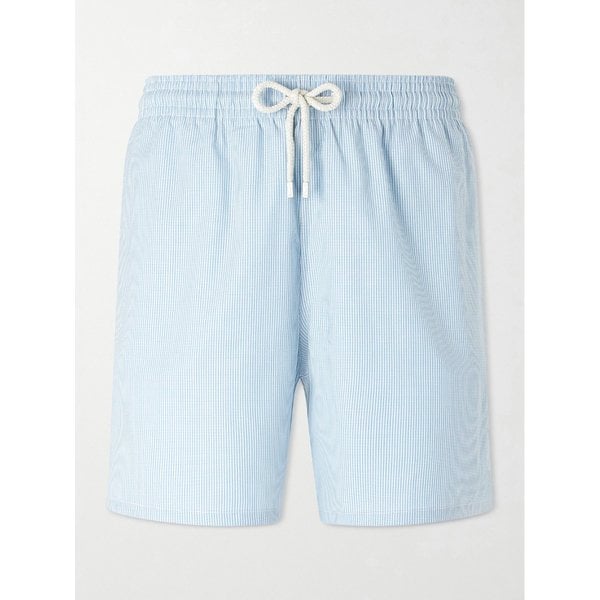 빌보콰 무피 스트레이트 레그 미드 렝스 스트라이프 울 블렌드 스윔 쇼츠 46376663163072982