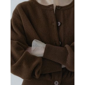 DOUBLE VOLUME CARDIGAN_CHOCO BROWN