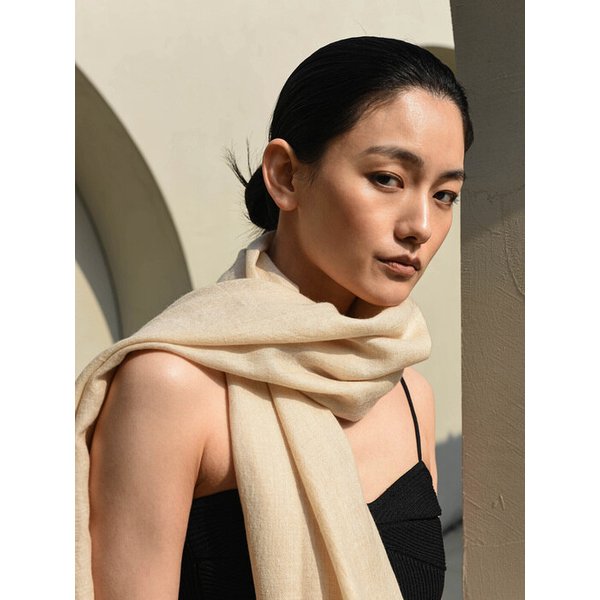 pashmina muffler_Cream beige