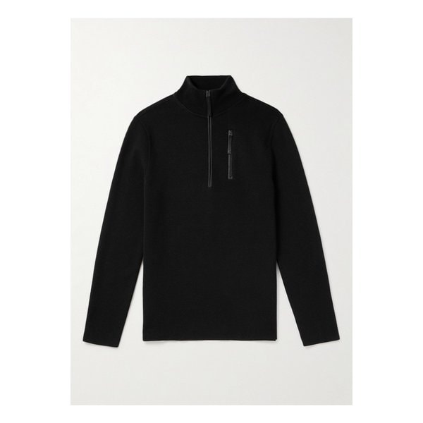 아즈텍 마운틴 마테호른 셸 트리밍 울 하프집업 스키 미드레이어 블랙 1647597329223445