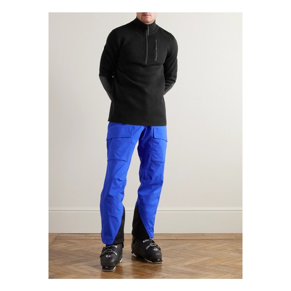 아즈텍 마운틴 마테호른 셸 트리밍 울 하프집업 스키 미드레이어 블랙 1647597329223445