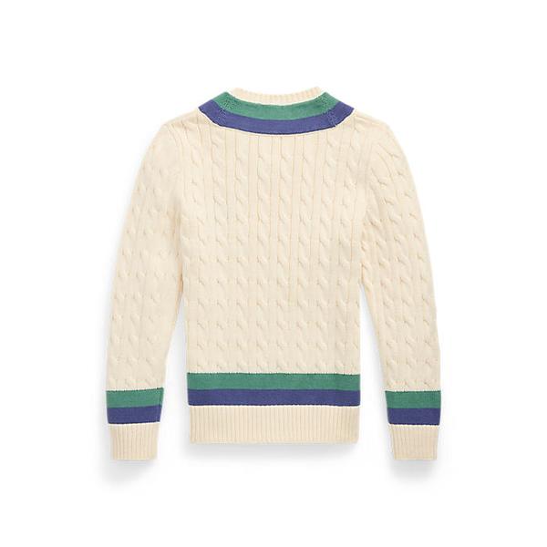 폴로 키즈 남아 8-18세 임브로이더 코튼 크리켓 스웨터(CWPOSWEY6820614999)