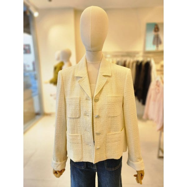 [여주점] [JJ 지고트] 여성 롤업 슬리브 트위드 재킷 GP3A0JKJ41