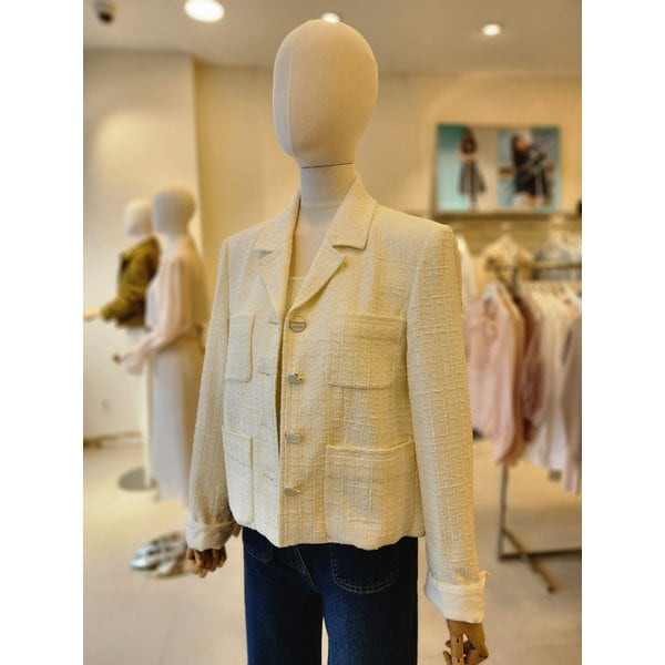 [여주점] [JJ 지고트] 여성 롤업 슬리브 트위드 재킷 GP3A0JKJ41