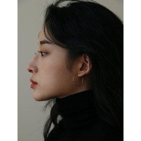 14K GOLD 27MM PIPE RING EARRING