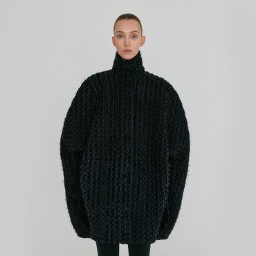 EENK ZO Voluminous High Neck Jacket - Black